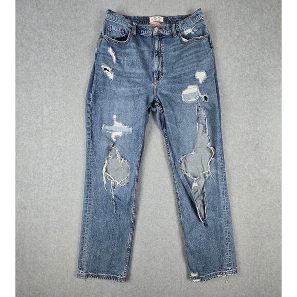 We the Free Jeans Womens Size 32 CRVY Destructed Straight Leg Free People - Picture 1 of 16
